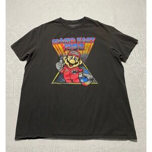 Nintendo Mario Kart 1992 Famicom Graphic T-Shirt Mens XL Black Short Sleeve 2021